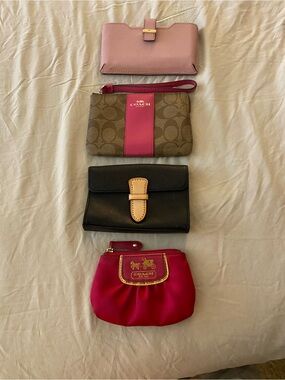Kate Spade  Coach  Dooney Bourke 4 pc lot pink black gold one owner
